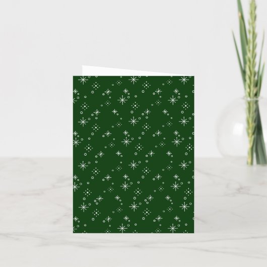Elegant Green & White Christmas Greeting Card Einladung (Rückseite)