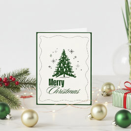 Elegant Green & White Christmas Greeting Card Einladung