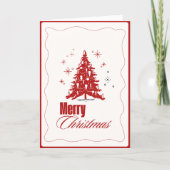 Elegant Green & White Christmas Greeting Card Einladung (Vorderseite)