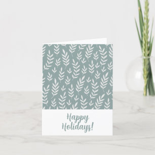 ELEGANT GREEN WHITE HAPPY HOLIDAYS Business LOGO Feiertagskarte
