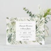 Elegant Greenerage Foliage White Floral Boho Weddi Einladung (Stehend Vorderseite)