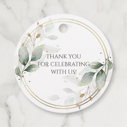 ELEGANT Greenerenerity Blätter Gold Wedding Vielen Geschenkanhänger (Rückseite)