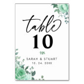 Elegant Greenerity Blume Script Wedding Tischnummer (Rückseite)