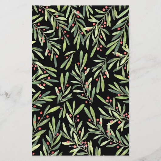 Elegant Greenerity Budget Schwarzer Urlaub Einladu (Rückseite)