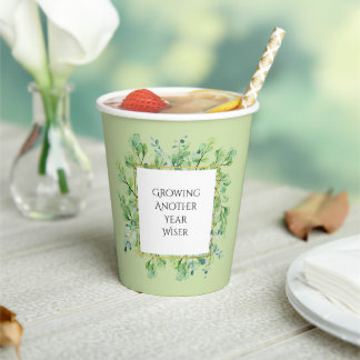Elegant Greenerity Custom Geburtstagsparty Paper C Pappbecher