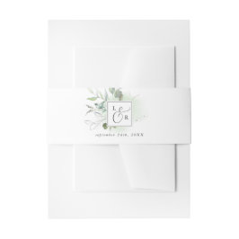 Elegant Greenerity Mit Monogramm Wedding Einladungsbanderole