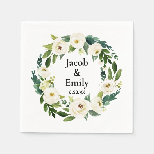 Elegant Greenerity Personalisiert Serviettes Weddi Serviette (Vorderseite)