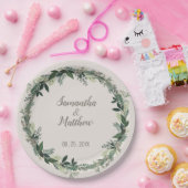 Elegant Greenerity Personalisiert Wedding Pappteller (Party)