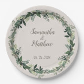 Elegant Greenerity Personalisiert Wedding Pappteller (Vorderseite)