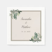 Elegant Greenerity Personalisiert Wedding Serviette (Vorderseite)
