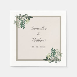 Elegant Greenerity Personalisiert Wedding Serviette