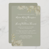 Elegant Greenerity Sage Green Floral Foliage Einfa Einladung (Vorne/Hinten)