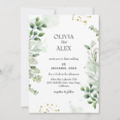 Elegant Greenerity Script Wedding Einladung (Vorderseite)