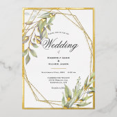 Elegant Greenerity Script Wedding Folieneinladung (Vorderseite)