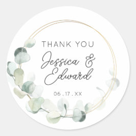 Elegant Greenerity Vielen Dank Gastgeschenk Hochze Runder Aufkleber