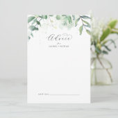 Elegant Greenerity Wedding Advice Card Hinweiskarte (Stehend Vorderseite)