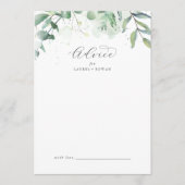 Elegant Greenerity Wedding Advice Card Hinweiskarte (Vorderseite)