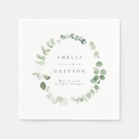 Elegant Greenerity Wedding Cocktail Paper Napkins