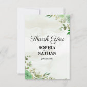 Elegant Greenerity Wedding Dankeschön Card Dankeskarte (Vorderseite)