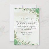 Elegant Greenerity Wedding Dankeschön Card Dankeskarte (Rückseite)