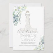 Elegant Greenerity Wedding Dress Brautparty Invit Einladung (Vorderseite)