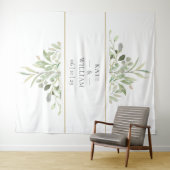 Elegant Greenerity Wedding Foto Stand Hintergrund Wandteppich (Beispiel (Horizontal))