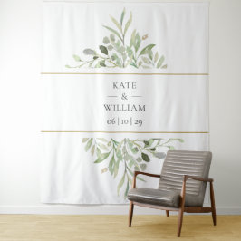 Elegant Greenerity Wedding Foto Stand Hintergrund Wandteppich