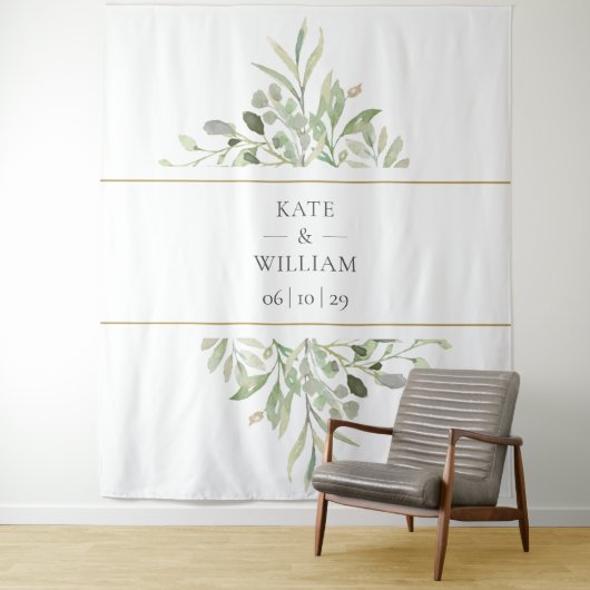 Elegant Greenerity Wedding Foto Stand Hintergrund Wandteppich (Beispiel)