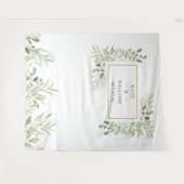 Elegant Greenerity Wedding Foto Stand Hintergrund Wandteppich (Vorderseite (Horizontal))