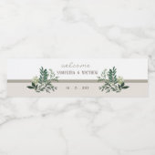 Elegant Greenerity Wedding Memory Wasserflaschenetikett (Einzelnes Label)