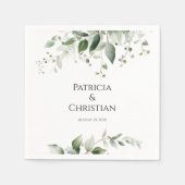 Elegant Greenerity Wedding Paper Napkins Serviette (Vorderseite)