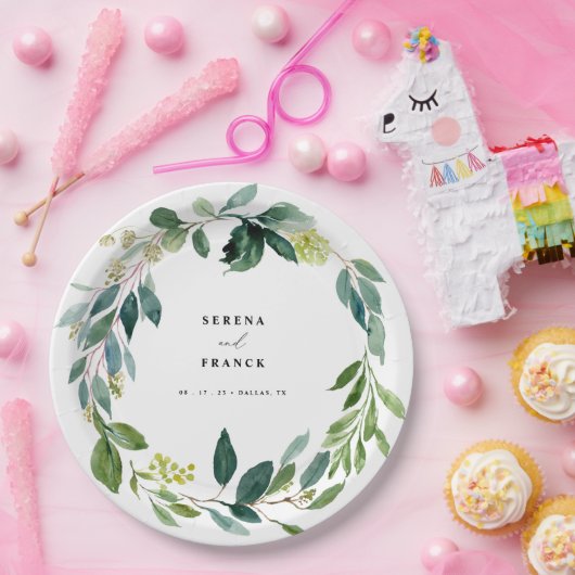 Elegant Greenerity Wedding Paper Plate Pappteller (Party)