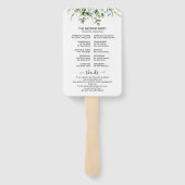 Elegant Greenerity Wedding Program Hand Fan Fächer (Rückseite)