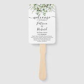 Elegant Greenerity Wedding Program Hand Fan Fächer (Vorderseite)