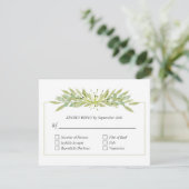 Elegant Greenerity Wedding RSVP Karte (Stehend Vorderseite)