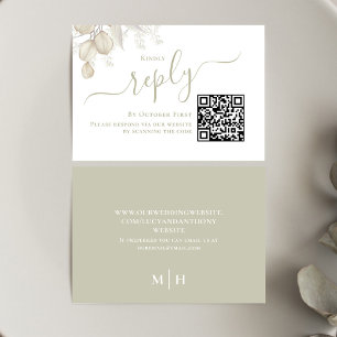 Elegant Greenerity Wedding RSVP Response Karte
