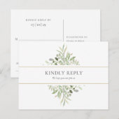 Elegant Greenerity Wedding Song Request UAWG Einladungspostkarte (Vorne/Hinten)