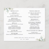 Elegant Greenerity Wedding Timeline und Programm (Rückseite)