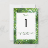 Elegant Greenerity Wedding Tischnummer Card (Vorderseite)