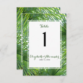 Elegant Greenerity Wedding Tischnummer Card