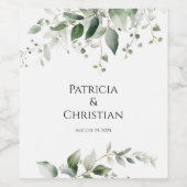 Elegant Greenerity Wedding Weinetikett (Einzelnes Label)