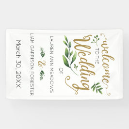 Elegant Greenerity Wedding Welcome Banner
