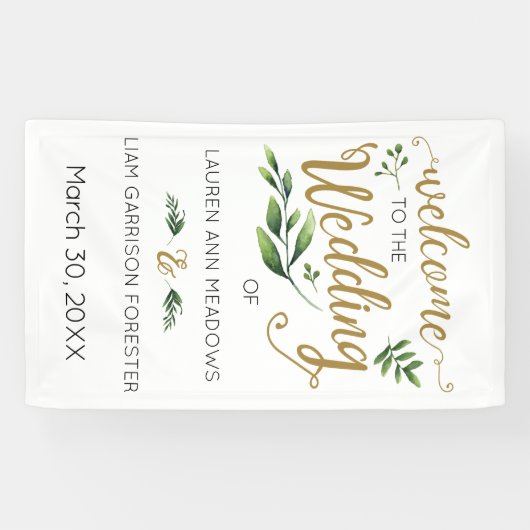 Elegant Greenerity Wedding Welcome Banner (Horizontal)