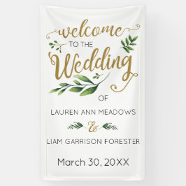 Elegant Greenerity Wedding Welcome Banner