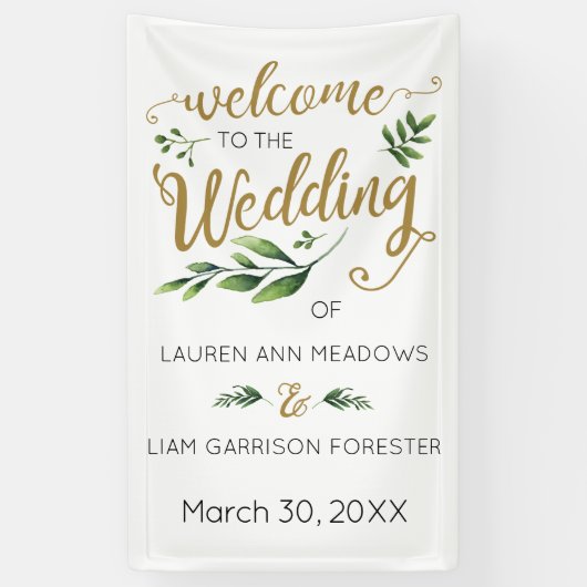 Elegant Greenerity Wedding Welcome Banner (Vertikal)
