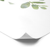 Elegant Greenerity Wedding Welcome Poster (Ecke)