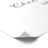 Elegant Greenerity Wedding Welcome Poster (Ecke)