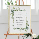 Elegant Greenerity Wedding Welcome Poster<br><div class="desc">Aquarellgrün von zarten Blätter,  Eukalyptus. passen Sie die Postergröße an und schneiden Sie sie nach Bedarf ab; übertragen Sie sie auf andere Papierarten oder Leinwand. Wasserfarben von Annely Blooms auf Etsy https://www.etsy.com/shop/AnnelyBlooms</div>