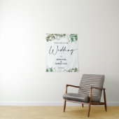 Elegant Greenerity Wedding Welcome Wandteppich (Beispiel)