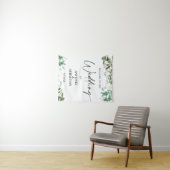 Elegant Greenerity Wedding Welcome Wandteppich (Beispiel (Horizontal))